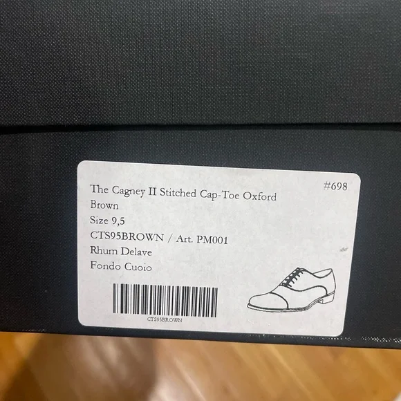 Paul Evans Dark Brown Leather Cagney II Stitched Cap-Toe Oxfords Sz 9.5 - Picture 15 of 15